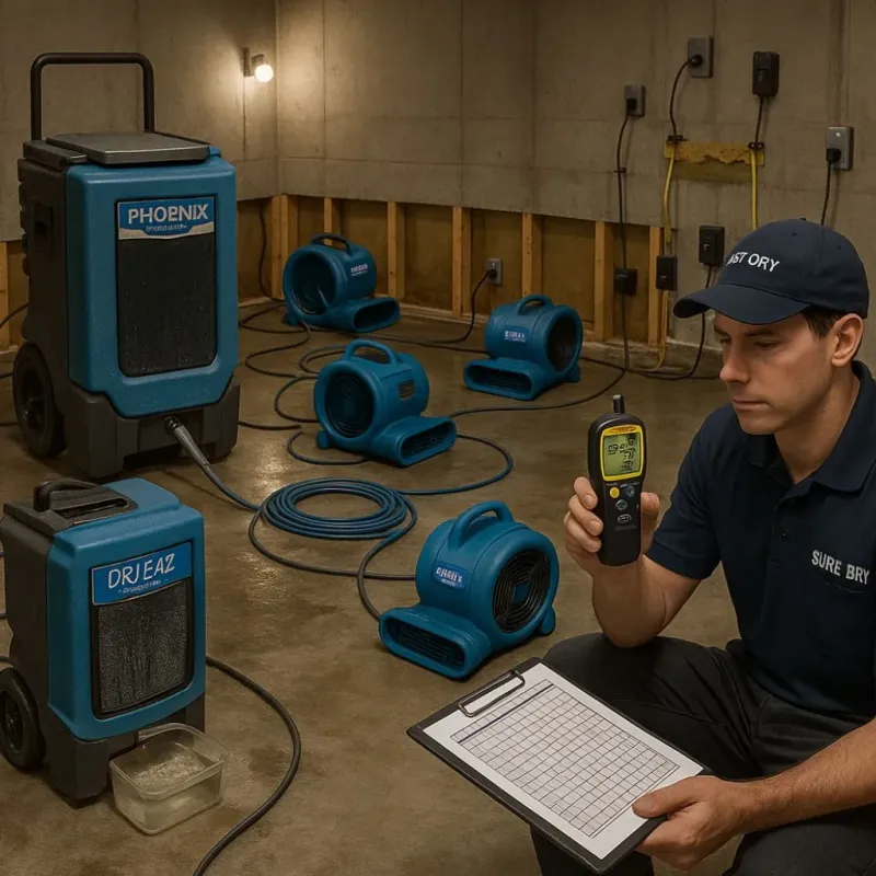 Structural Drying and Dehumidification process in Pinehurst, NC